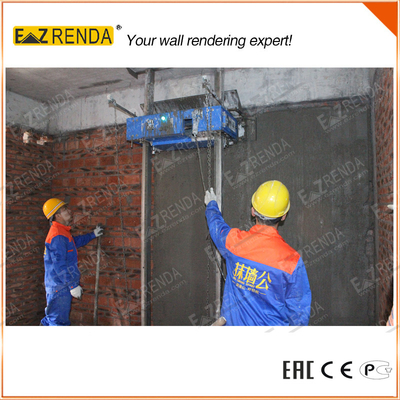 Auto Steel Chain Wall Mechanical Plastering Machine Blue Color