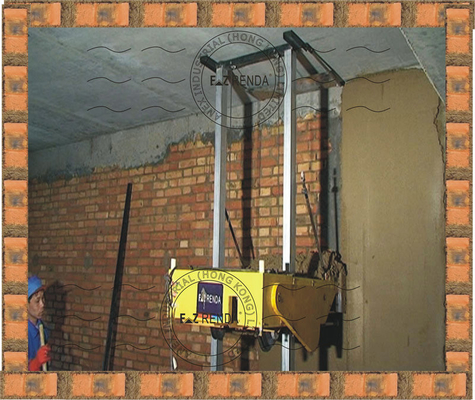 China Patented Auto Internal Wall Rendering Machine For Spray Mortar Plaster Window Openings Three Phase