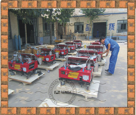 Full Automatic Rendering Machine Single Phase For Cement Mortar Wall China Supply Yellow Red