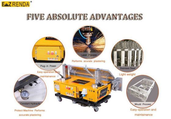 Construction Equipment Wall Concrete Plastering Machine High Efficiency 1M length