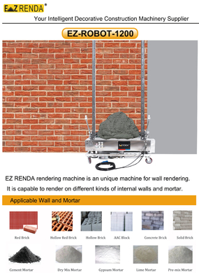 Auto Cleanning System Wall Cement Mortar Rendering Machine High Speed 600 - 750m2 / Day