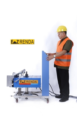 Sistema de colocación auto de la pared del mortero de la máquina interna azul y blanca de la representación
